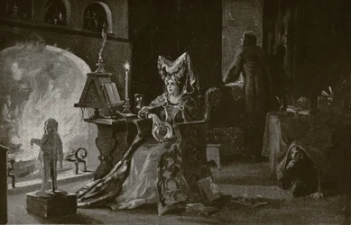 La duquesa de Gloucester practica la brujería, ilustración de 