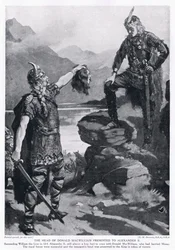 La cabeza de Donald MacWilliam presentada a Alejandro II 1214 d.C.