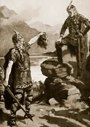 La cabeza de Donald Macwilliam presentada a Alejandro II, ilustración de "Hutchinson