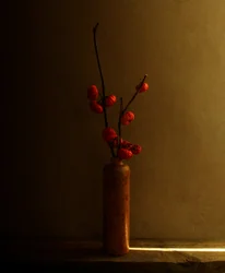 Naturaleza muerta con bayas rojas