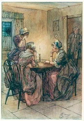 El vicario de Wakefield, de Oliver Goldsmith (litografía en color)