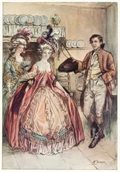 El vicario de Wakefield, de Oliver Goldsmith (litografía en color)