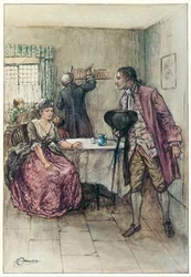 El vicario de Wakefield, de Oliver Goldsmith (litografía en color)