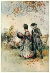 El vicario de Wakefield, de Oliver Goldsmith (litografía en color)