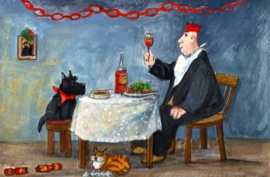 Celebrando la Navidad, 2014 (gouache sobre papel)