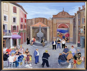 Aldea en Provenza (óleo sobre lienzo)