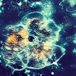 Flor en el mar verde.