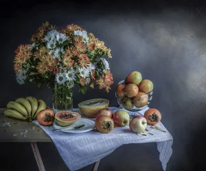 Naturaleza muerta de la cosecha de otoño