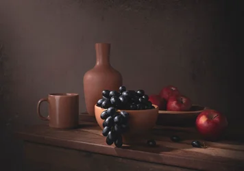 Naturaleza muerta con frutas melancólicas