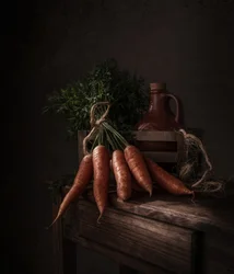 Cosecha de zanahorias rústicas