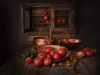 Tomates al estilo rústico con cobre