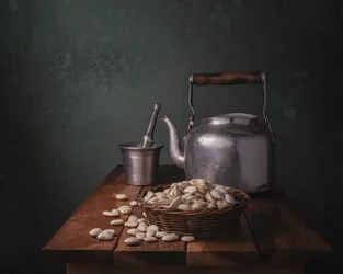 Naturaleza muerta de cocina rústica