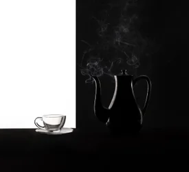 Contraste del café al vapor