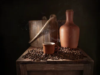 Café rústico recién hecho