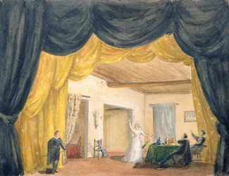 Escenografía de la ópera "El convidado de piedra" de Aleksandr Sergeyvich Dargomyzhsky