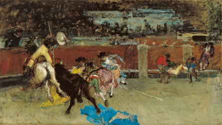 Corrida de toros. Picador herido