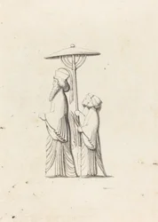 Escultura en Persépolis, de los viajes de Le Bruyn