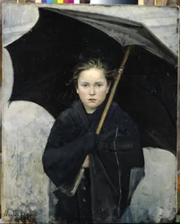 El paraguas - Bashkirtseva, Maria Konstantinovna (1860-1884) - 1883 - Óleo sobre lienzo - 93x74 - Museo Estatal Ruso, San Petersburgo