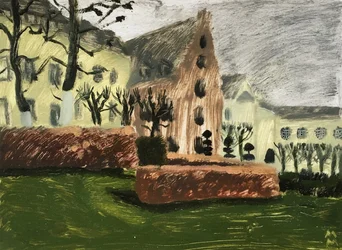 Paisaje de Bruselas, 2019 (óleo sobre papel)