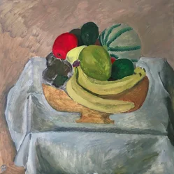 Cesta de fruta, 2020 (óleo sobre papel)