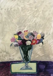 Naturaleza muerta con flores secas, 2020 (óleo sobre papel)