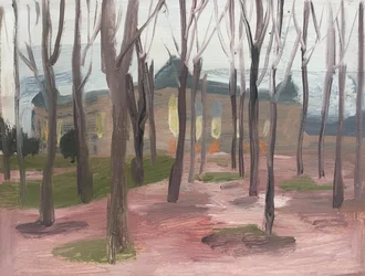 El Petit Palais en invierno II, 2019 (óleo sobre papel)
