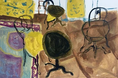 Interior amarillo, 2018 (óleo sobre papel)