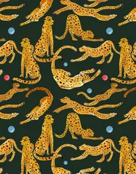 Leopardos jugando, 2020 (acuarela y bolígrafo sobre papel)