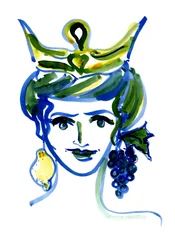 Sonrisa de cabeza siciliana, 2017 (acuarela, tinta sobre papel)