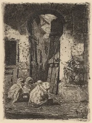 Tánger (Árabes sentados)