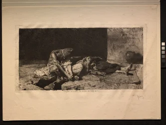 Árabe velando el cuerpo de su amigo, 1866