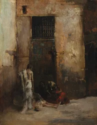 Mendigos en una puerta, 1870