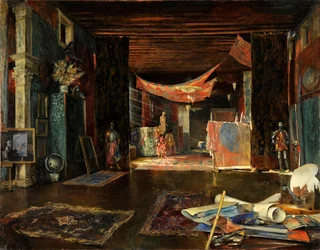 El estudio del pintor en el Palazzo Pesaro Orfei