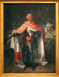 Retrato de Carlos III de España (1716-1788) - Pintura de Mariano Salvador Maella (1739-1819), óleo sobre lienzo, boceto, arte español