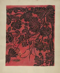 Cubierta de mesa con estarcido, c. 1942