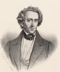 Retrato del pianista y compositor Felix Mendelssohn Bartholdy 1809-1847