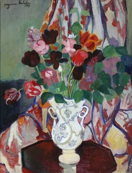 Jarrón con tulipanes