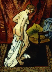 Desnudo de pie con toalla, 1919