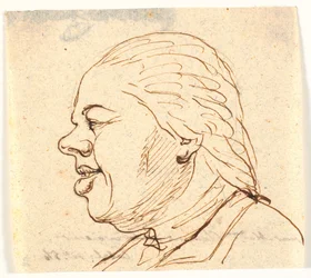 Retrato de caballero. Perfil a la izquierda. Caricatura
