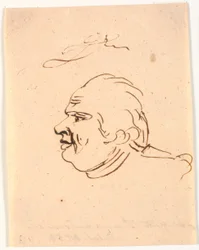 Retrato de Caballero. Perfil a la izquierda. Caricatura