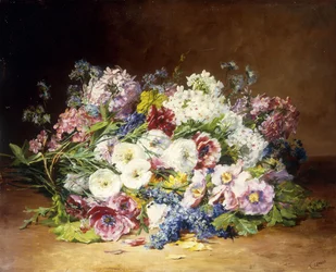 Un espléndido ramo de flores variadas, c.1861