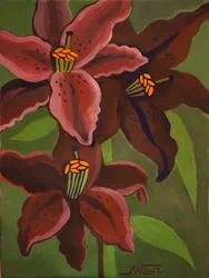 Lirios de color rojo intenso