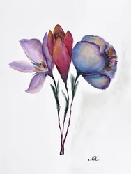 Flores de acuarela coloridas