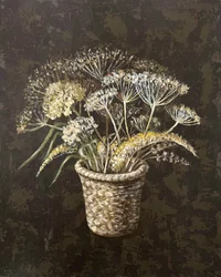 Cesta rústica de flores silvestres