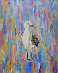 Cuadro de una gaviota llena de vida