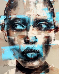 Caught Red-Handed, 2024 (acrílico y óleo sobre lienzo invertido)