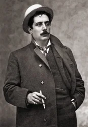 Retrato del músico y compositor Giacomo Puccini (1858-1924)