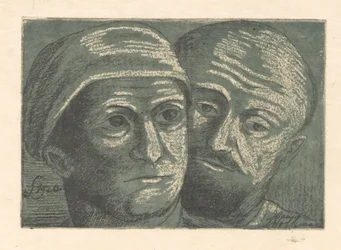 Las cabezas de dos hombres