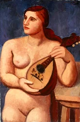 Desnudo con mandolina