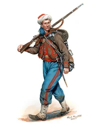 10th New York Infantry National Zouaves 3rd Uniform 1861, 2024 (Acuarela y gouache sobre Bristol)